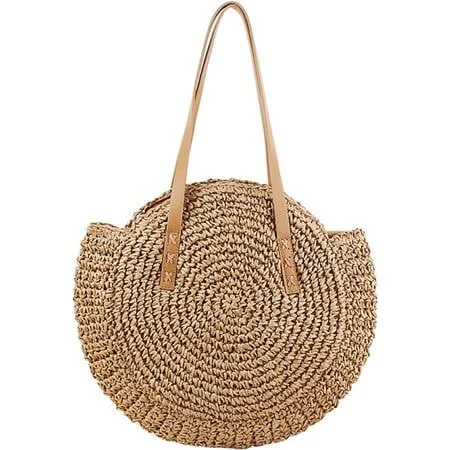 bag Gerrit Women's Round Corn Straw Handmade Woven Tote Bag Walmart - Anxin190920 $33.99