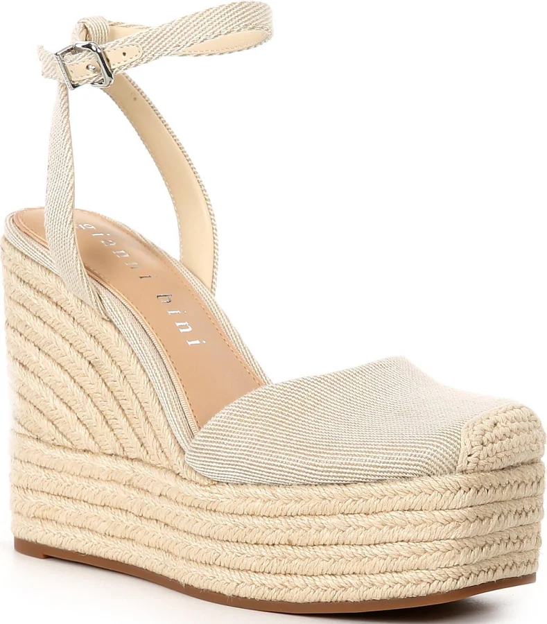 shoes Gianni Bini Scottie Raffia Jute Platform Espadrille Wedge Dillard's $119.99