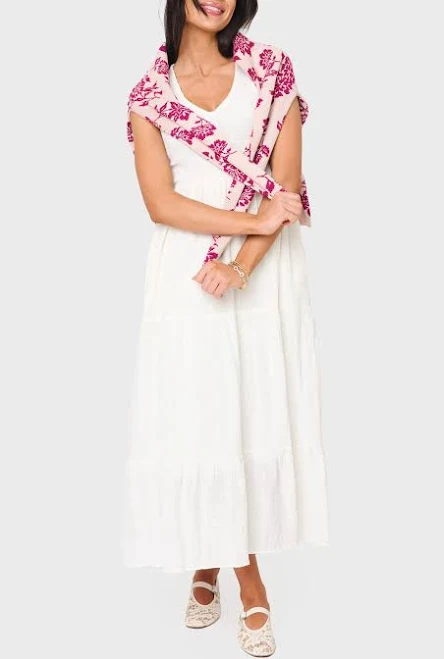 dress Gibsonlook Women's Flutter Sleeve Cotton Gauze Maxi Dress Gibsonlook $124