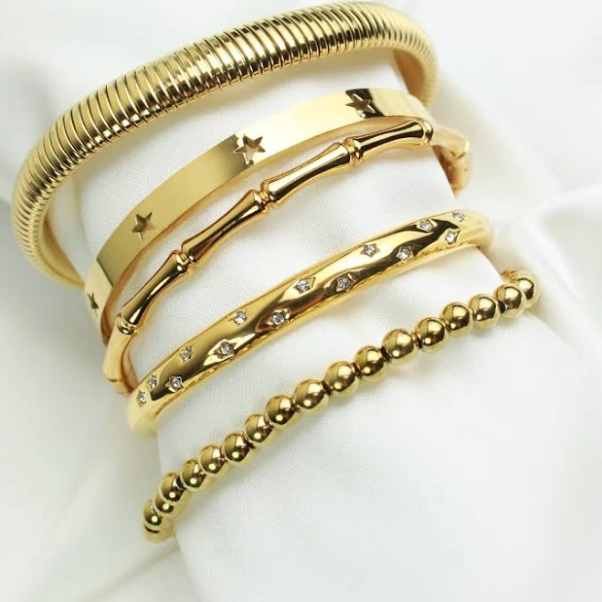 accessory Gold Bangle Stack MyUnique $57.77