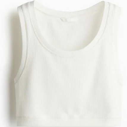top H&M Ladies Cropped Ribbed Tank Top H&M $9.99