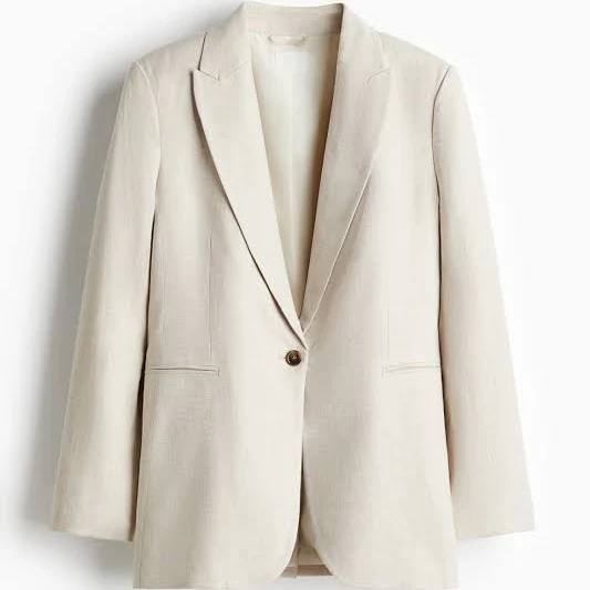 outerwear H&M Ladies Linen-Blend Blazer H&M $54.99