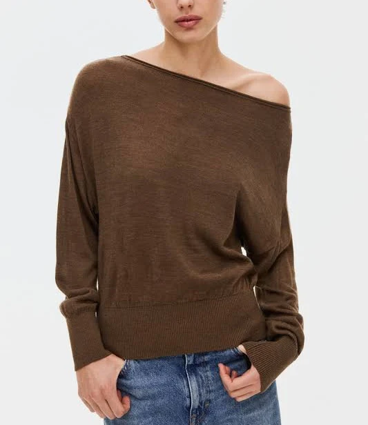 one shoulder top H&M Ladies One-Shoulder Fine-knit Top H&M $34.99