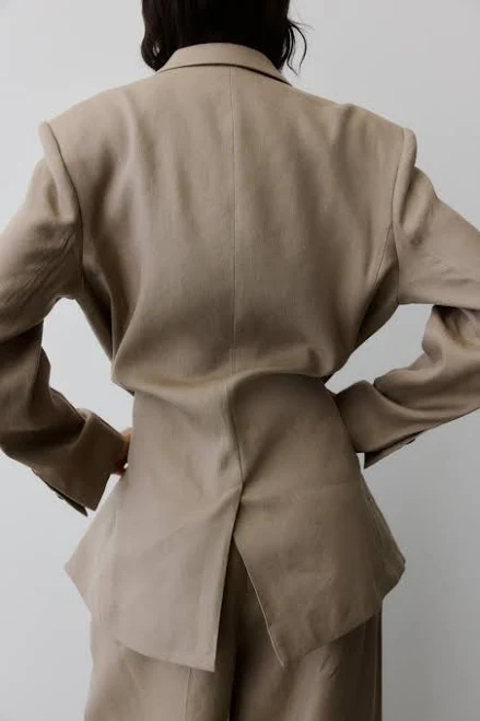 outerwear H&M Ladies Oversized Linen-Blend Blazer H&M $149