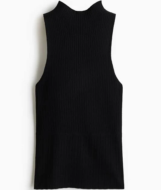 top H&M Ladies Rib-Knit Turtleneck Top H&M $14.99
