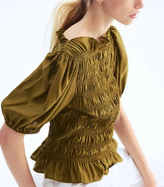 off-shoulder top H&M Ladies Smocked Blouse H&M $24.99