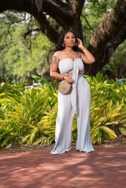 matching set Hailey Linen Set in Light Sage Kleaux $75