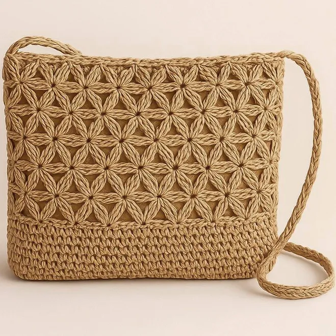 bag Handmade Boho Straw Crossbody Bag Etsy - Seller $29.2