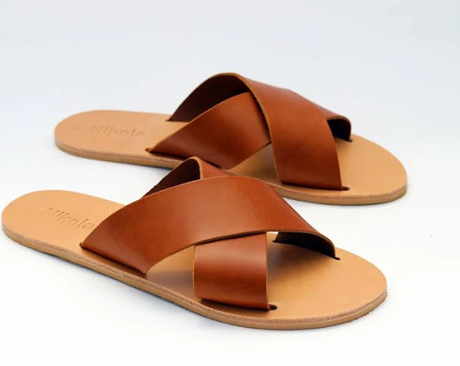 shoes Handmade Leather Barefoot Slides Etsy - NikolaSandals $60.6