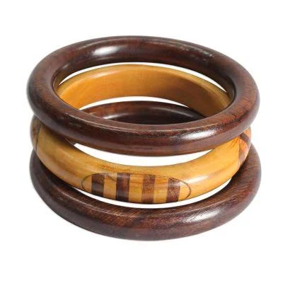 accessory Handmade Mango Wood Bangle Bracelets (Set of 3) Unicef Market $17.99