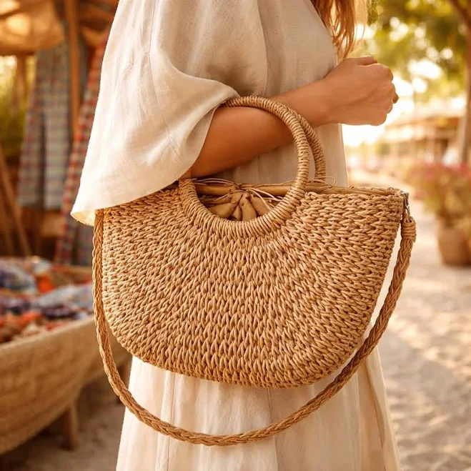 bag Handmade Straw Woven Bucket Bag Etsy - Seller $81.6
