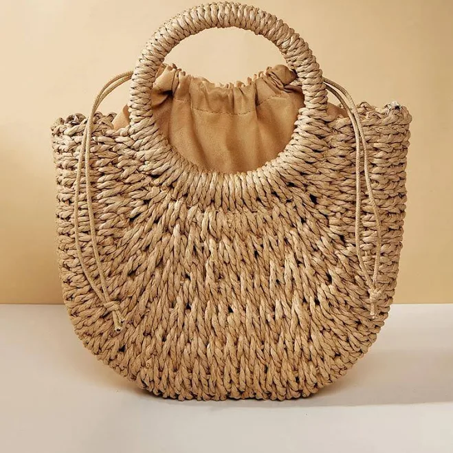 bag Handwoven Straw Half Moon Crossbody Tote Etsy - Seller $21.29