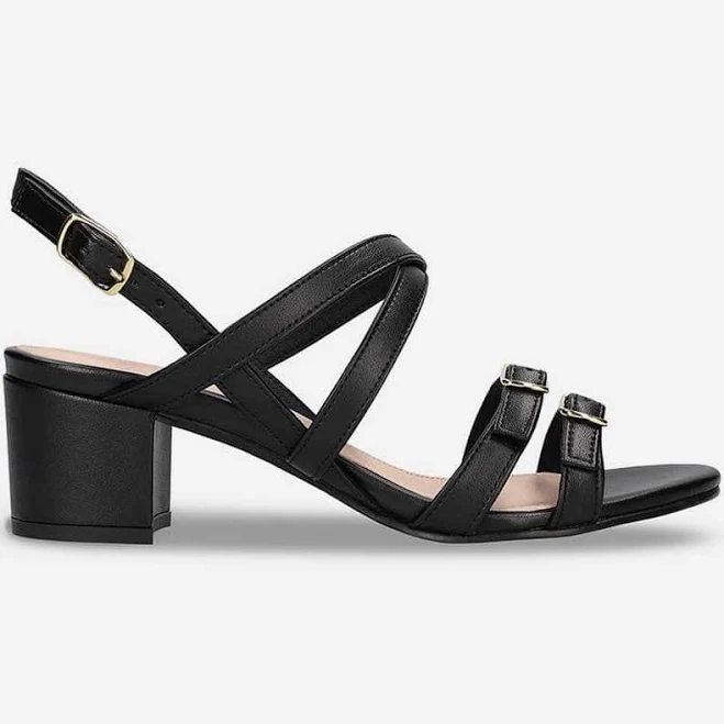 shoes Hebea Women's Vegan Apple Leather Heeled Sandals Immaculate Vegan $84