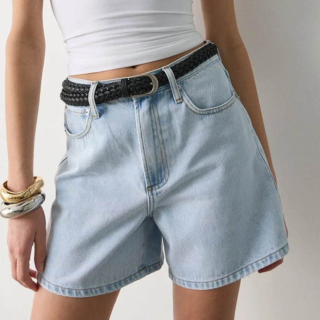 bottoms High-Rise A-Line Denim Shorts Glassons $19.99