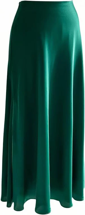 maxi skirt High-Waist Bias Cut Satin Skirt Etsy - Seller $53