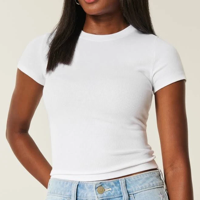 top Hollister Women's Crew Baby Tee Hollister Co - Official $5.59