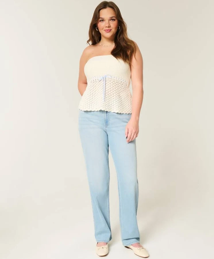 jeans Hollister Women's High-Rise Straight Jeans Hollister Co - Official $19.99