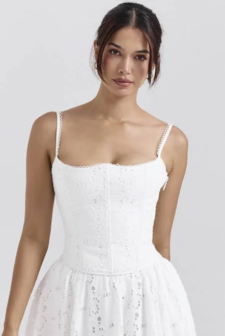 crop top House of CB Lorina Broderie-Anglaise Cotton Corset Top House of CB $149