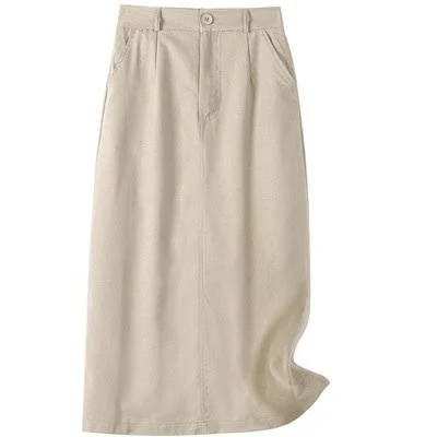 skirt Inspire Chic Women's Casual Cotton Linen High Waisted Midi Skirt with Pockets Target $32.99