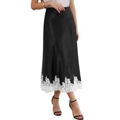 skirt Inspire Chic Women's Lace Satin High Waist A-Line Midi Skirt Target $33.99