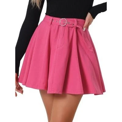 skirt Inspire Chic Women's Vintage High Waist A-Line Skirt with Belt Target $38.89