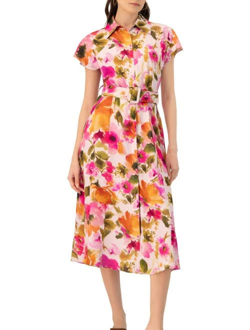 shirt dress IVONNE Women's Midi Belted Floral Print Dress Nordstrom $229
