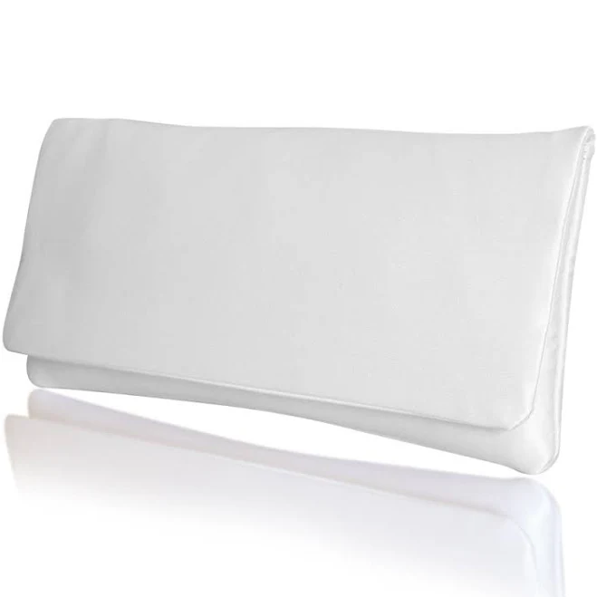 bag Ivory satin bridal wedding clutch handbag HAPPILY EVER AFTER Strap Emma Gordon London $64.78