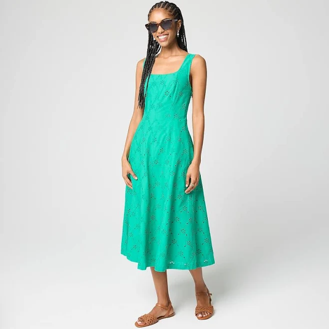 dress J.Crew Women's Eyelet Embroidered Midi Dress J.Crew Factory $59.5