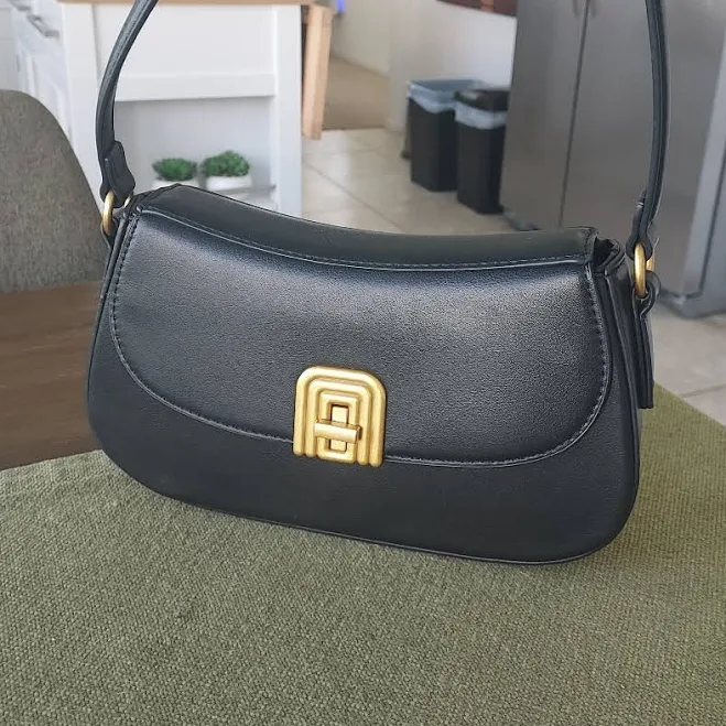 bag Jenilh's Faux Leather Shoulder Bag with Gold Hardware Poshmark $40