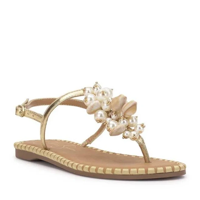 shoes Jessica Simpson Bryelea Pearl Shell T-Strap Sandals Poshmark $79