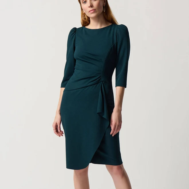 dress Joseph Ribkoff Scuba Crepe Boat Neckline Sheath Dress luxetire.com $155