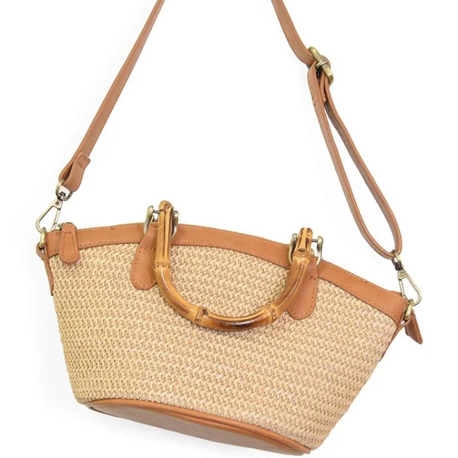 bag Joy Susan Women's Millie Natural Straw Crossbody Bag with Bamboo Handle Joy Susan $86
