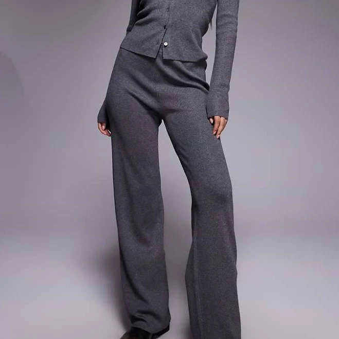 bottom Kaiia Exclusive Fine Knit Wide Leg Pants ASOS $66