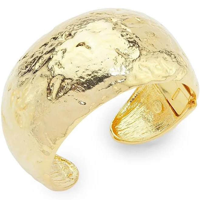 accessory Kenneth Jay Lane Women's 22K Hammered Gold Cuff Bracelet Saks Fifth Avenue $120