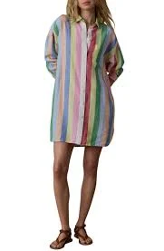 dress Laguna Stripe Long Sleeve Linen Shirtdress nordstrom.com $188