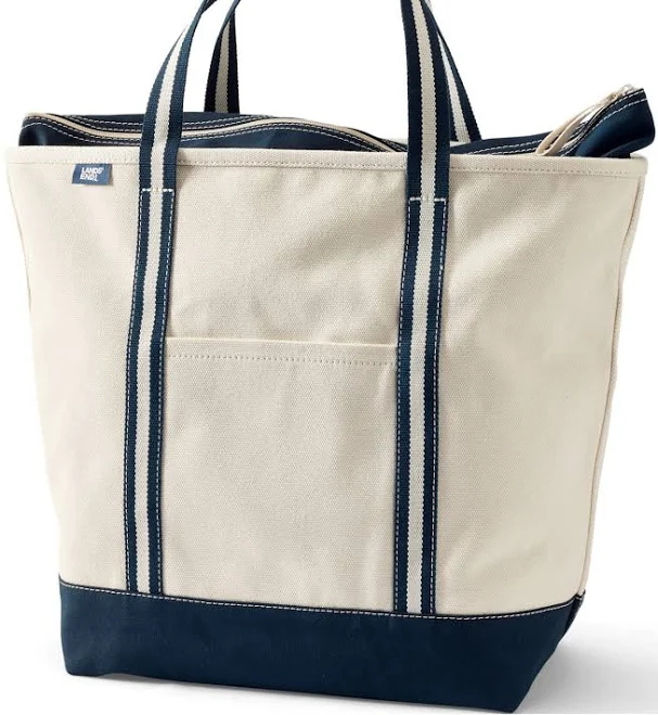 bag Lands' End Large 5 Pocket Zip Top Canvas Tote Bag Macy's $41.97