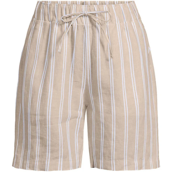 shorts Lands' End Women's Linen High Rise Pull On 7" Shorts Lands' End $37.47