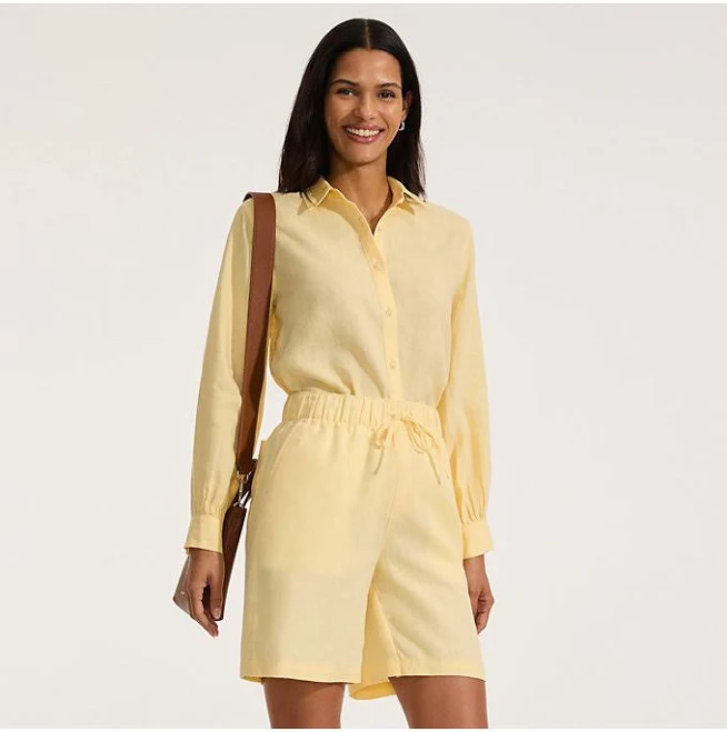 shorts Lands' End Women's Linen High Rise Pull On 7" Shorts Lands' End $37.47