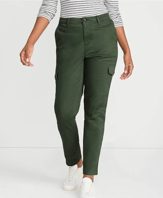 cargo pants Lands' End Women's Mid Rise Slim Cargo Chino Pants Macy's $52.47