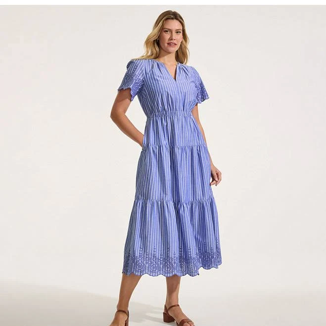 dress Lands' End Women's Tall Tiered Cotton Poplin Maxi Dress Lands' End $74.97