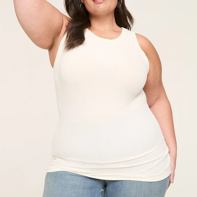 top Lane Bryant Women's High-Neck Rib Tank Top Lane Bryant $12.98