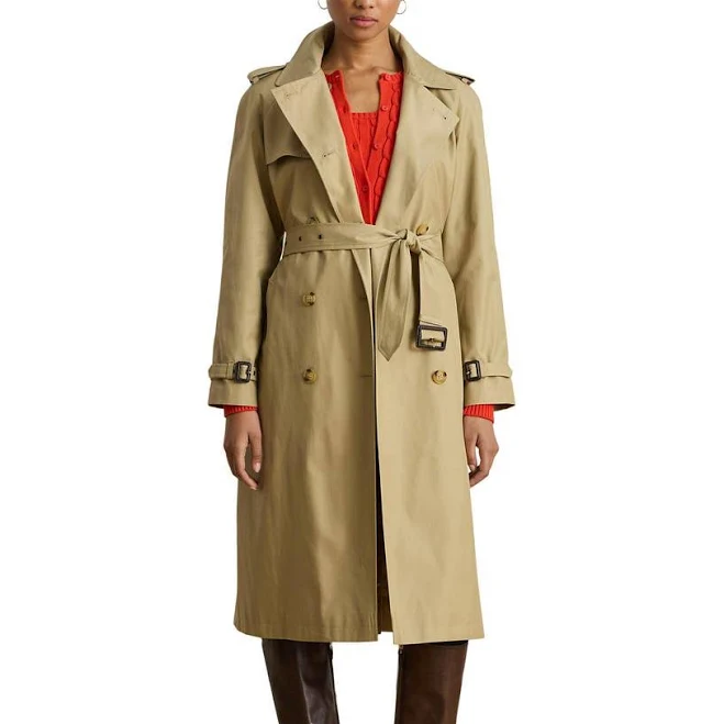 outerwear Lauren Ralph Lauren Double Breasted Cotton Blend Trench Coat Nordstrom $169.99