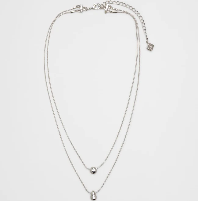 accessory Layered Metal Pendant Necklace Banana Republic Factory $27