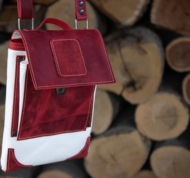 bag Leather Canvas Crossbody Bag Etsy - Seller $39.2