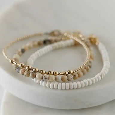 accessory Light Neutrals Bracelet Stack Simply Faye $47