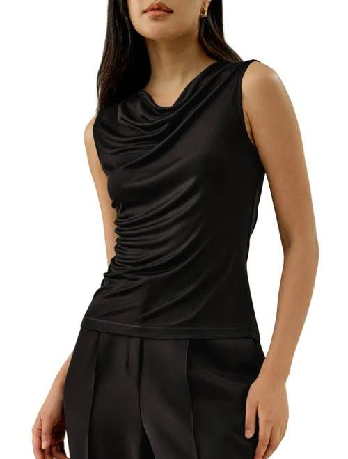 top Lilysilk Women's Silk Jersey Cowl-Neck Sleeveless Top Nordstrom $79.2