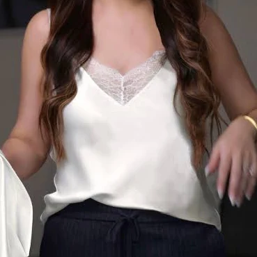 top Lilysilk Women's V Neck Lace Silk Camisole LilySilk $115