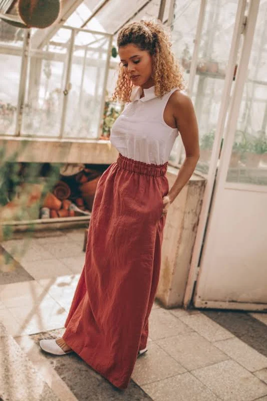 maxi skirt Linen Maxi Skirt VisibleArt $93