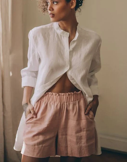 shorts Linen Short Pants VisibleArt $72