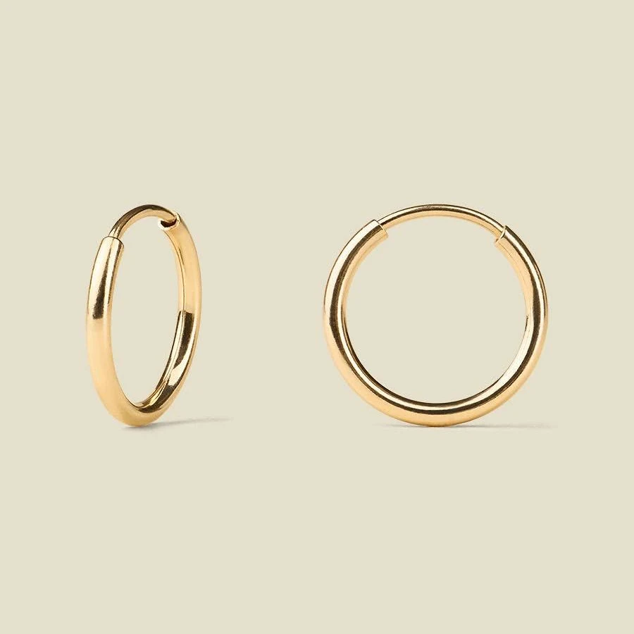 accessory Live In Hoop Earrings | Minimal,Classic,Light,Comfortable Gold Filled / 12mm Made By Mary $34